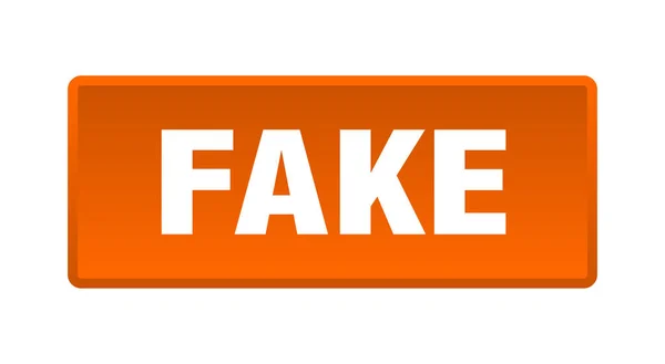 Fake Knopf Falsche Quadratische Orange Drucktaste — Stockvektor