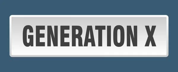 Generation Button Generation Square White Push Button — Stock Vector