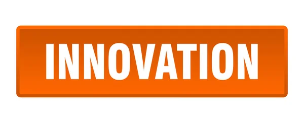 Inovační Tlačítko Inovační Čtvercové Oranžové Tlačítko — Stockový vektor