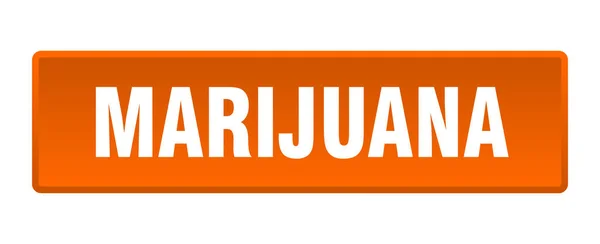 Botón Marihuana Marihuana Cuadrado Naranja Pulsador — Vector de stock