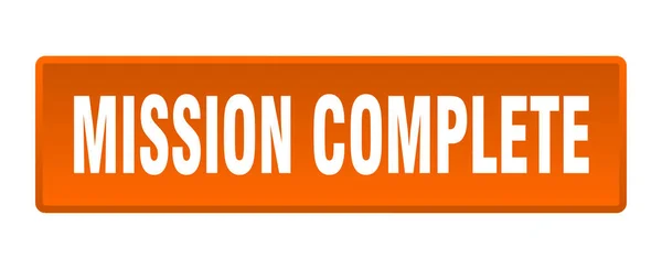 Misión Completa Botón Misión Completa Cuadrado Naranja Pulsador — Archivo Imágenes Vectoriales