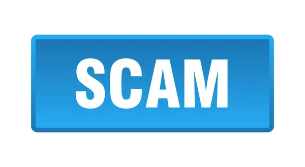 Tombol Scam Scam Tombol Square Blue Push - Stok Vektor