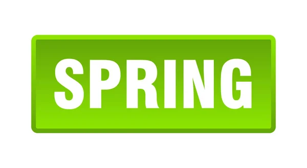 Botão Mola Primavera Quadrado Botão Verde — Vetor de Stock