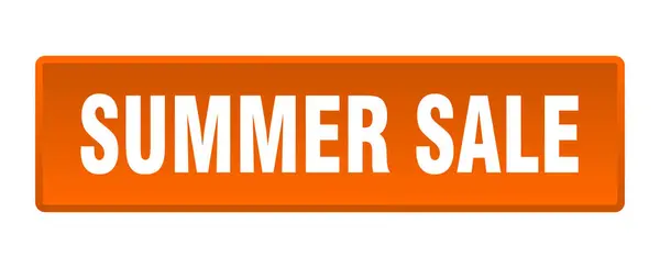 夏季销售按钮 夏季销售正方形橙色按钮 — 图库矢量图片