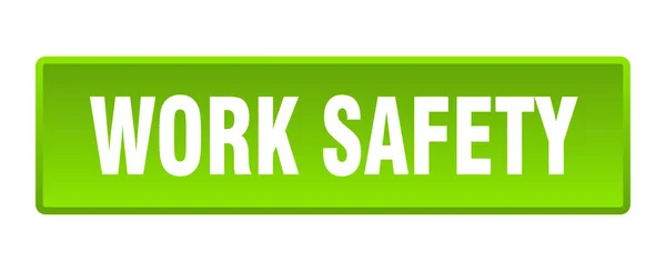 Arbeitssicherheitstaste Arbeitssicherheit Quadratischer Grüner Knopf — Stockvektor