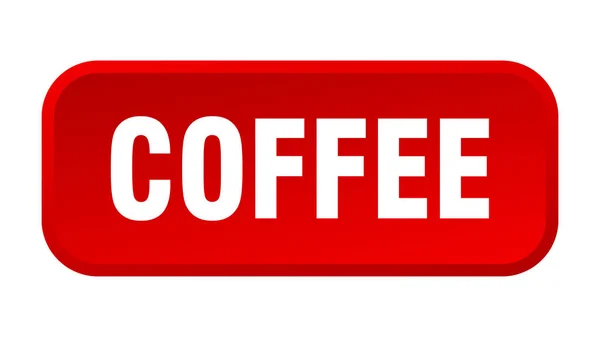 Kaffeetaste Kaffee Quadratisch Druckknopf — Stockvektor
