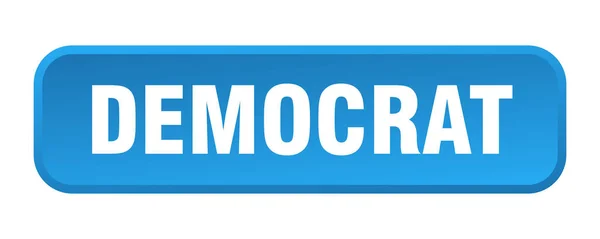 Demokratické Tlačítko Demokratické Čtvercové Tlačítko — Stockový vektor