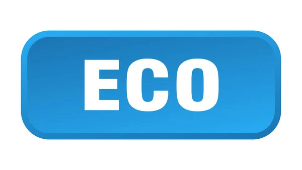 Eco Knop Eco Vierkante Drukknop — Stockvector