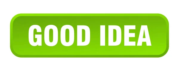 Good Idea Button Good Idea Square Push Button — Stock Vector