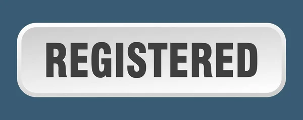 Registriert Registrierter Quadratischer Druckknopf — Stockvektor