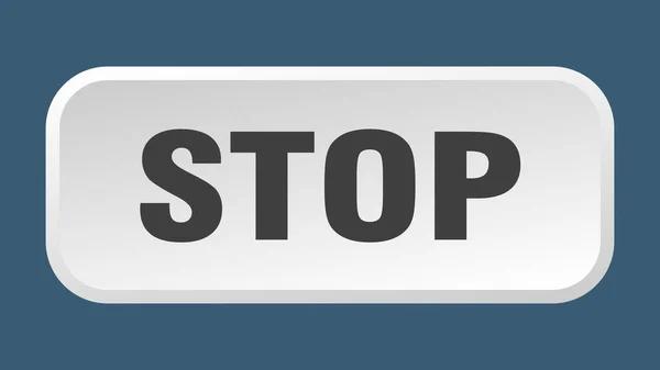 Bouton Stop Arrêter Carré Bouton Poussoir — Image vectorielle