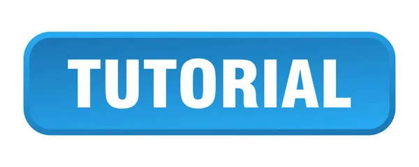 Botón Tutorial Tutorial Cuadrado Pulsador — Vector de stock