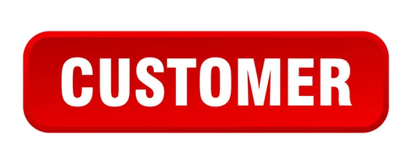 Customer Button Customer Square Push Button — Stock Vector