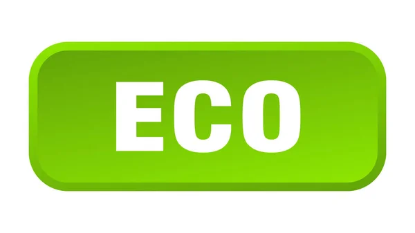 Botão Ecológico Eco Quadrado Botão — Vetor de Stock