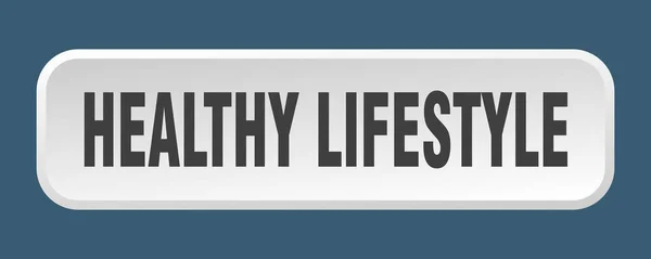健康的生活方式按钮 健康的生活方式正方形3D按钮 — 图库矢量图片