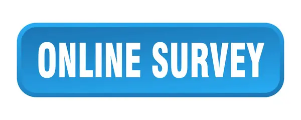 Online Survey Button Online Survey Square Push Button — Stock Vector