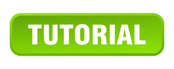 Tutorial Button Tutorial Square Push Button — Stock Vector