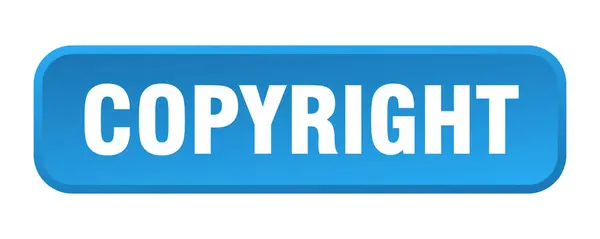 Urheberrechtlich Geschützt Urheberrecht Quadratischer Druckknopf — Stockvektor