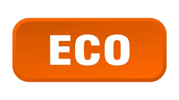 Eco Knop Eco Vierkante Drukknop — Stockvector