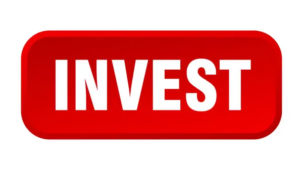 Yatırım Düğmesi Yatırım Kare Tuşuna Bas — Stok Vektör