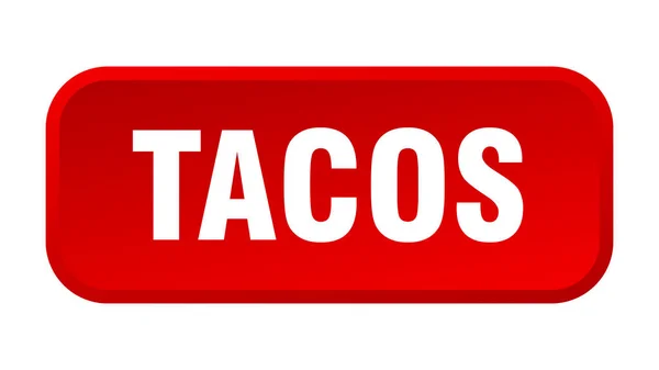 Tacos Button Tacos Square Push Button — Stock Vector