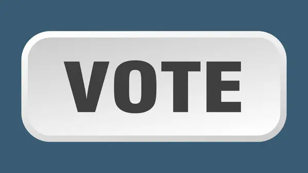 Botón Voto Voto Cuadrado Pulsador — Vector de stock