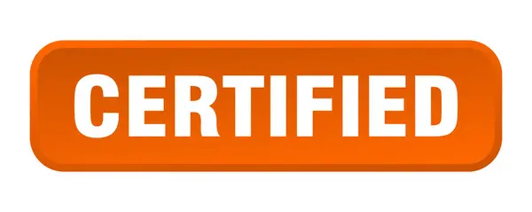 Pulsante Certificato Pulsante Quadrato Certificato — Vettoriale Stock