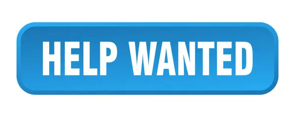Help Wanted Button Help Wanted Square Push Button — Stock Vector