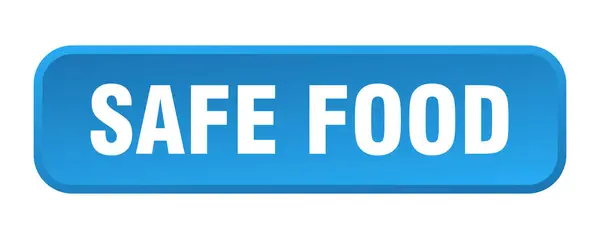 Przycisk Bezpiecznej Żywności Bezpieczne Jedzenie Kwadrat Przycisk — Wektor stockowy