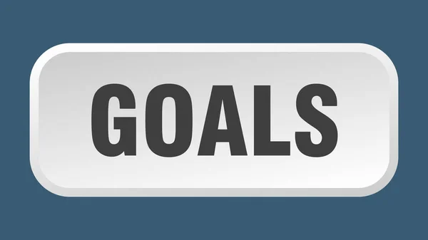 Goals Button Goals Square Push Button — Stock Vector