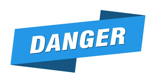 Modèle Bannière Danger Danger Ruban Étiquette Signe — Image vectorielle