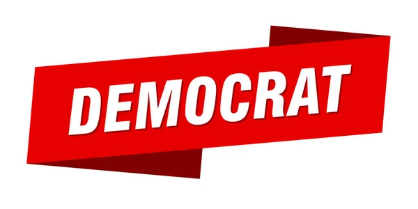 Democratische Banner Sjabloon Democratisch Lint Label Teken — Stockvector