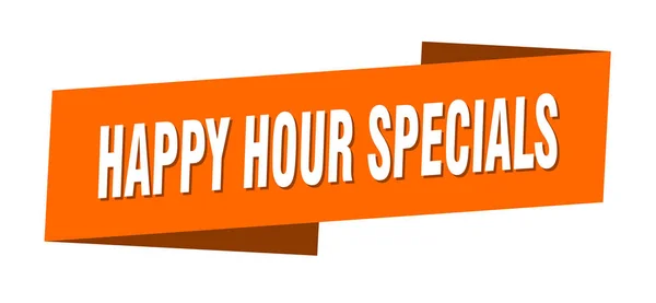 Happy Hour Specials Banner Template Happy Hour Specials Ribbon Label — Stock Vector