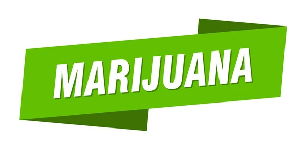 Marijuana Banner Template Marijuana Ribbon Label Sign — Stock Vector