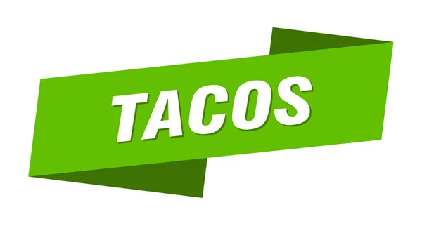 Modelo Banner Tacos Tacos Fita Rótulo Sinal — Vetor de Stock