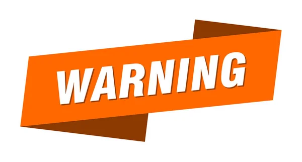 Προειδοποίηση Προτύπου Banner Προειδοποιητικό Σήμα Κορδέλας — Διανυσματικό Αρχείο