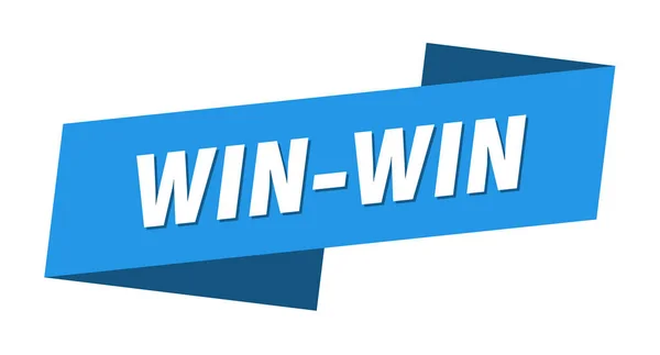 Win Win Banner Template Win Win Ribbon Label Sign — Stock Vector