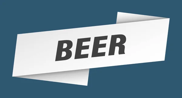 Modello Banner Birra Etichetta Nastro Birra Segno — Vettoriale Stock