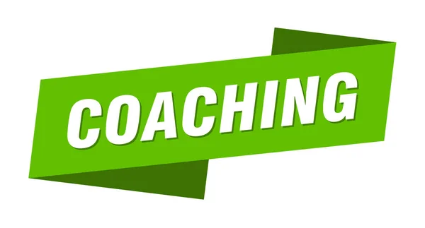 Modello Banner Coaching Segno Etichetta Nastro Coaching — Vettoriale Stock