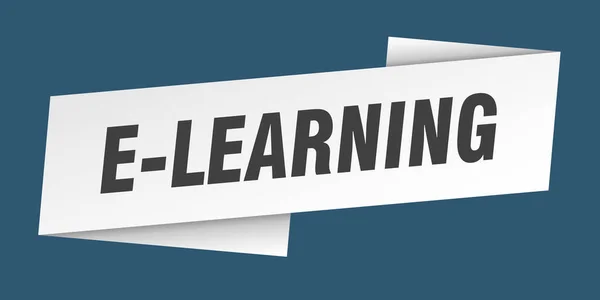 Plantilla Banner Learning Signo Etiqueta Cinta Aprendizaje Electrónico — Vector de stock