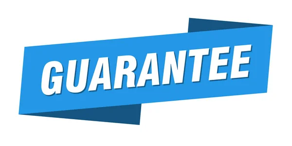 Modèle Bannière Garantie Garantie Ruban Étiquette Signe — Image vectorielle
