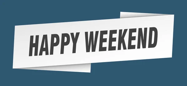周末快乐横幅模板 快乐周末丝带标志 — 图库矢量图片