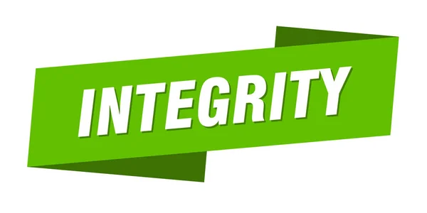 Modello Banner Integrità Integrità Nastro Etichetta Segno — Vettoriale Stock