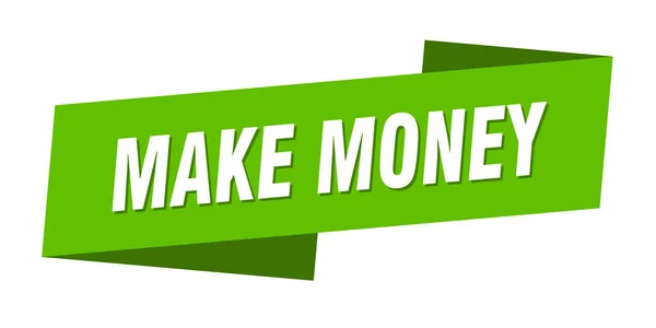 Make Money Banner Template Make Money Ribbon Label Sign — Stock Vector
