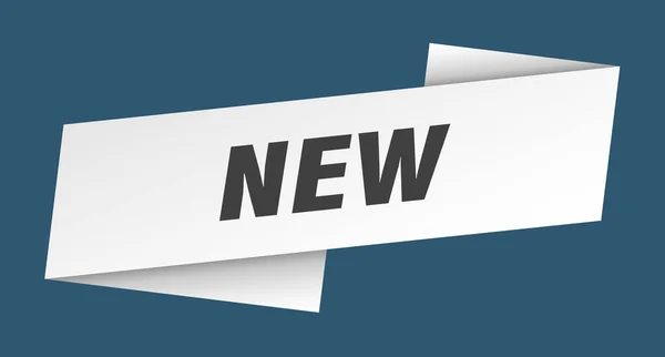 Νέο Πρότυπο Banner Νέο Σήμα Ετικέτα Κορδέλα — Διανυσματικό Αρχείο