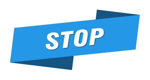 Arrêter Modèle Bannière Stop Ruban Étiquette Signe — Image vectorielle