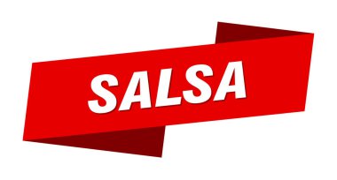 Salsa sancak şablonu. Salsa kurdele etiketi işareti