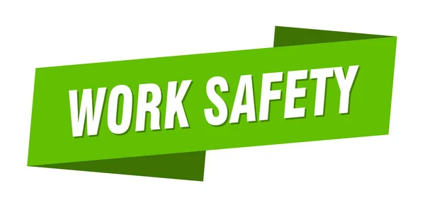 Work Safety Banner Template Work Safety Ribbon Label Sign — Stock Vector