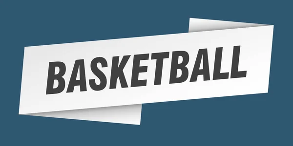 Basketball Banner Template Basketball Ribbon Label Sign — Stock Vector