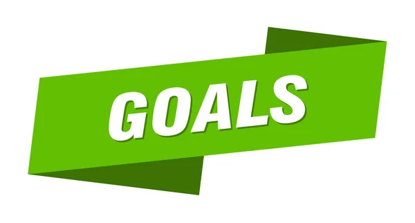 Goals Banner Template Goals Ribbon Label Sign — Stock Vector